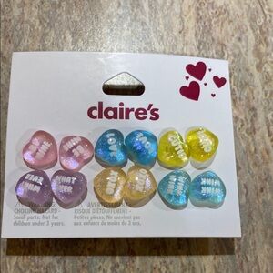 Claire's Multicolor Heart Earrings Set